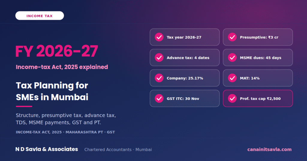 Tax Planning for SMEs in Mumbai: A Complete Guide for FY 2026-27